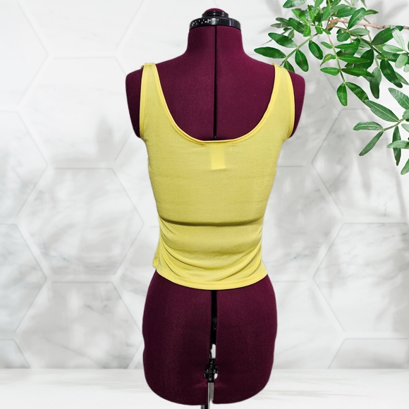 Fashque Vintage NWT Yellow Lace Trim Embroidered Tank Top Cami Sleeveless - Picture 6 of 13